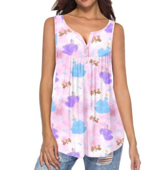 PREORDER Princess Inspired Button Top Adult Tank
