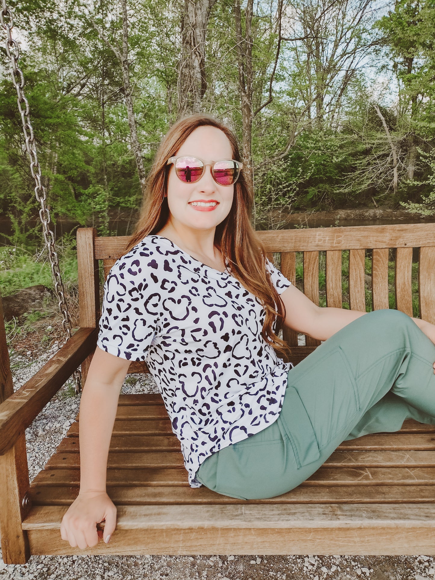 IN STOCK Leopard Mouse B&W Vneck Shirt